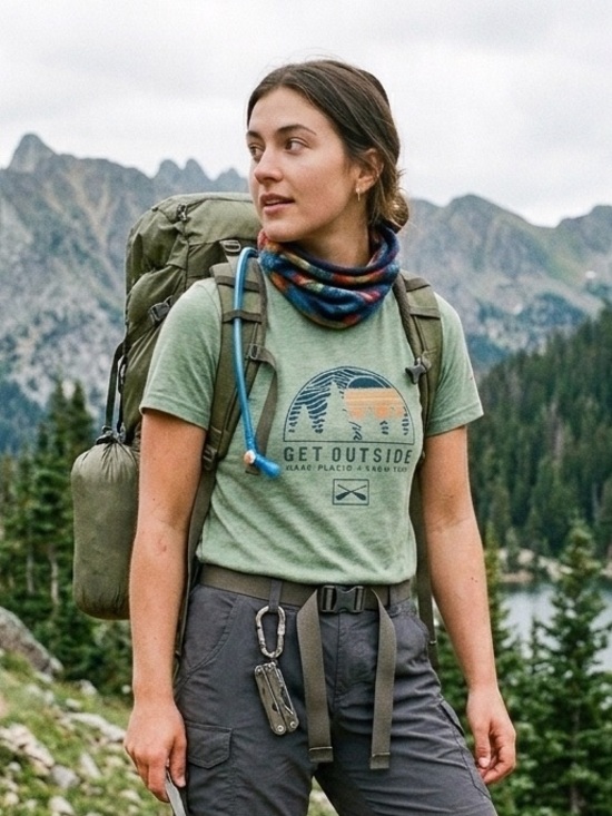 Artisan Tops - Artisans Green Lake Placid 'Get Outside' Graphic Tee Large